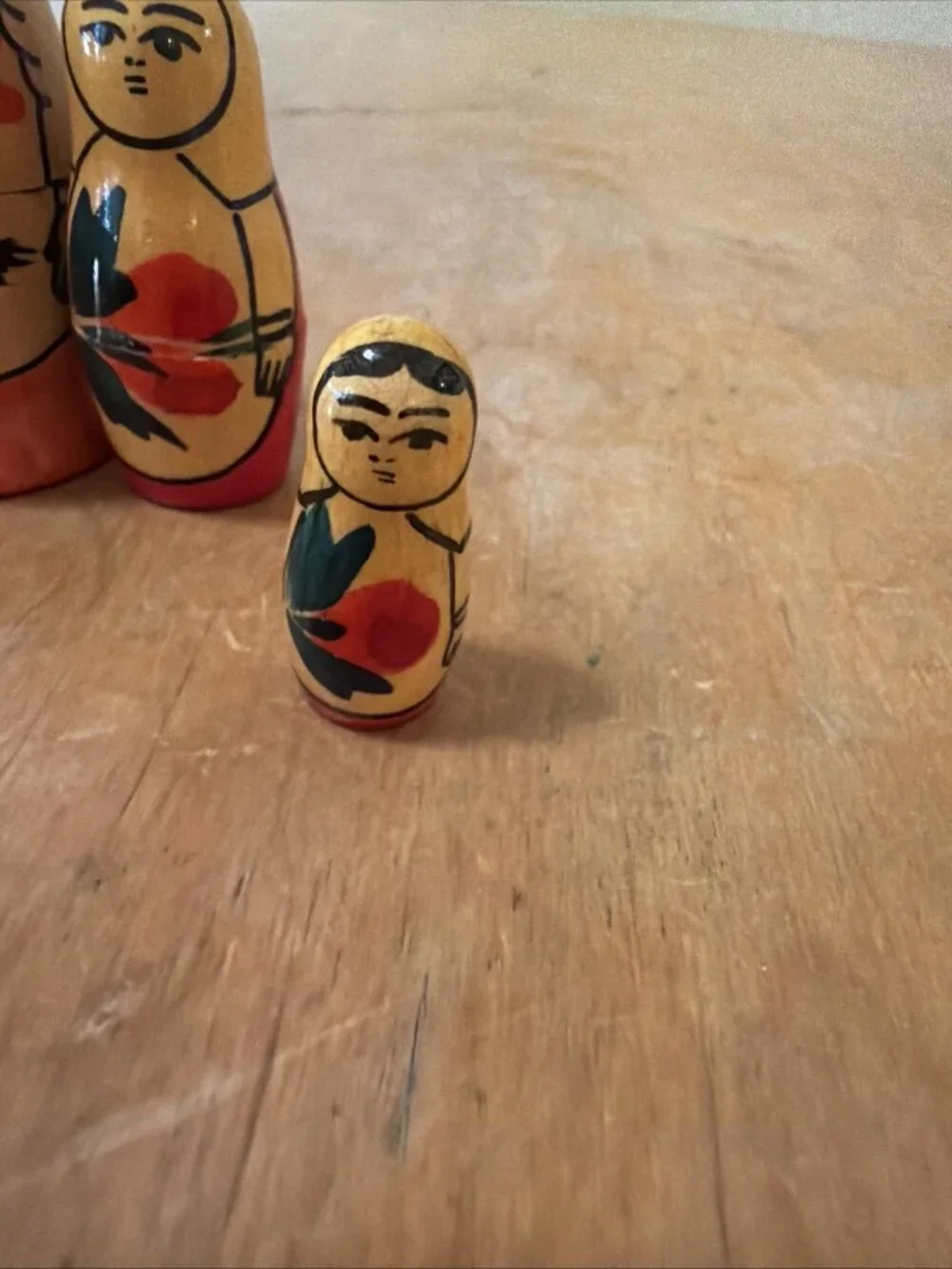 3 Piece Russian Matryoshka Nesting Doll Set 3”-hand painted Floral Motif